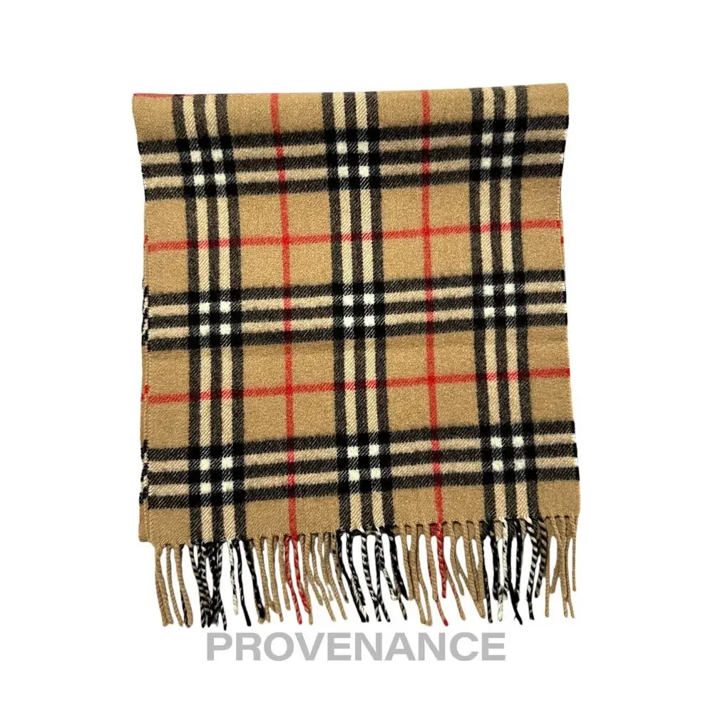 🔴 Vintage Burberrys Scarf Nova Check 100% Cashmere Camel